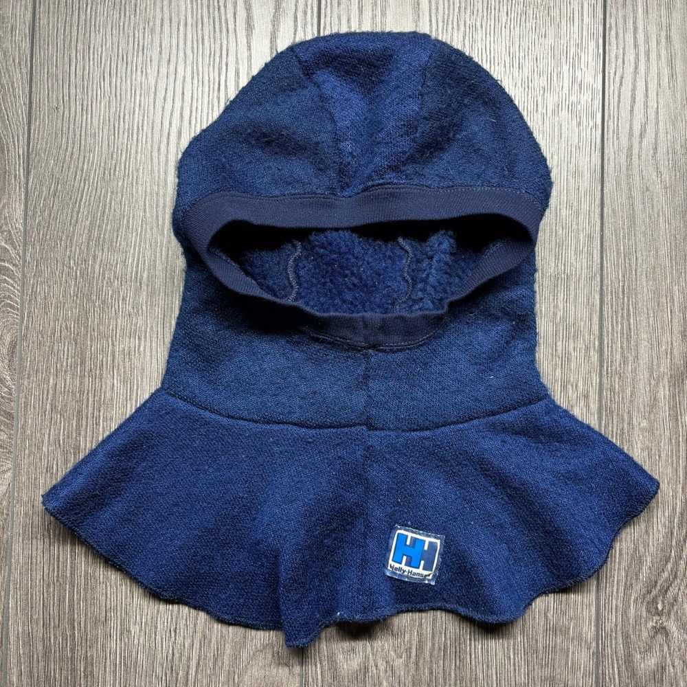Vintage Helly Hansen Balaclava Navy Blue Fleece Hood Made in Canada CA 00566